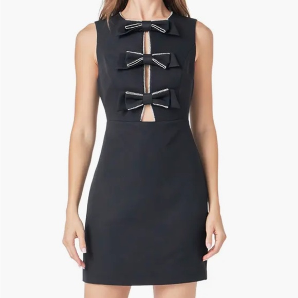 Endless Rose Dresses & Skirts - Rhinestone Bow Mini Dress